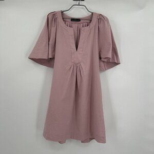 Pomander Place Tuckernuck Women's Lilac Finley Flutter Sleeve Dress Linen sz XS